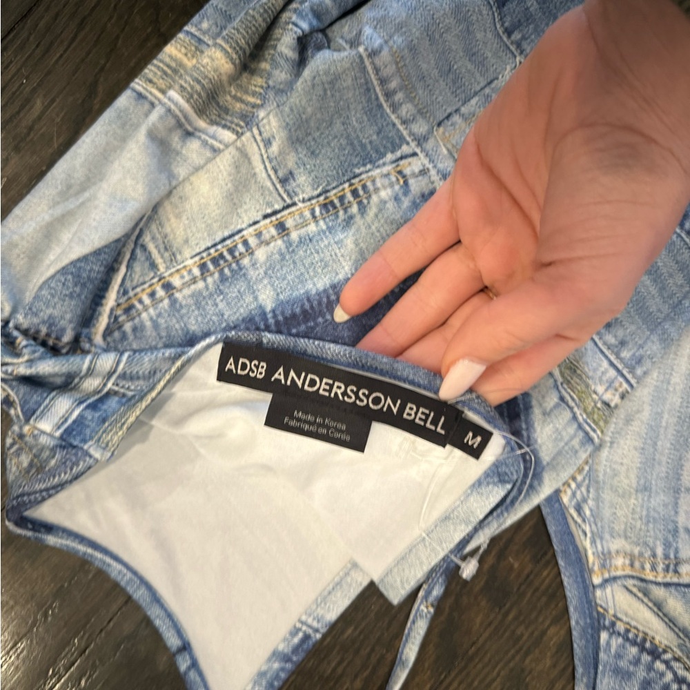 Patchwork Denim Long Sleeve Top - image 5